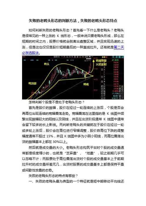失败的老鸭头形态的判断方法，失败的老鸭头形态特点