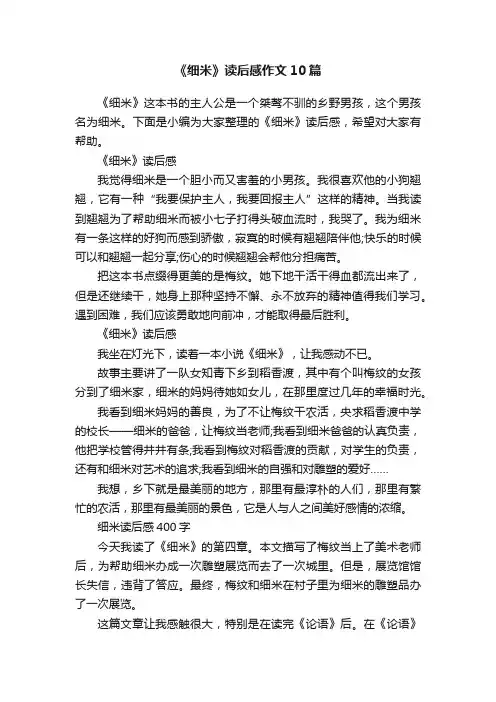 《细米》读后感作文10篇