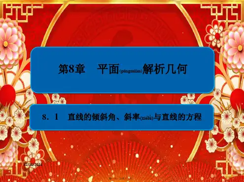 高考数学一轮复习 第8章 平面解析几何 8.1 直线的倾斜角、斜率与直线的方程课件 理