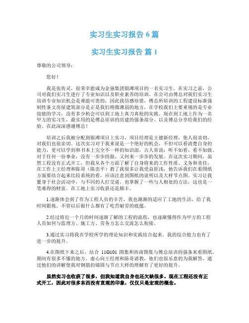 实习生实习报告6篇