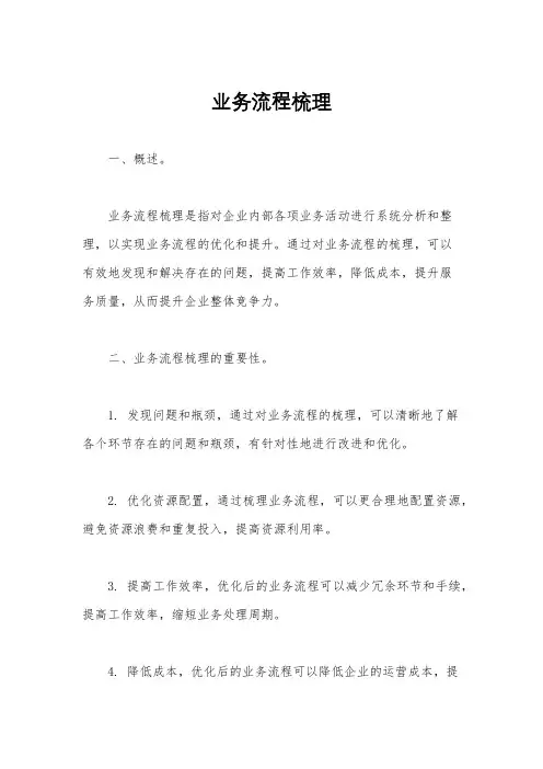 业务流程梳理