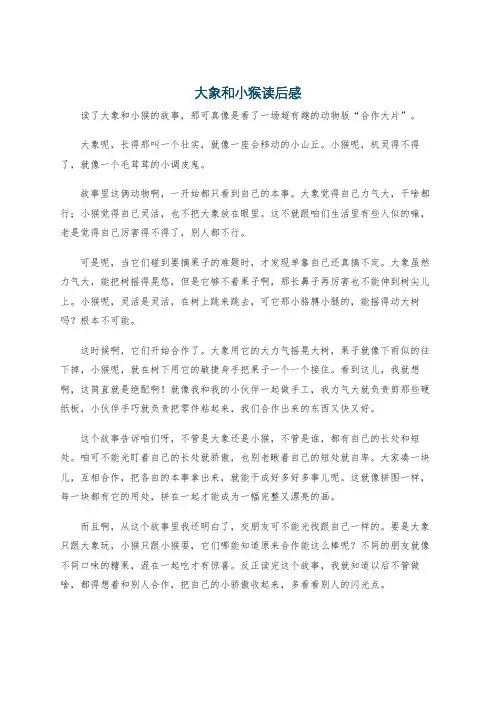 大象和小猴读后感