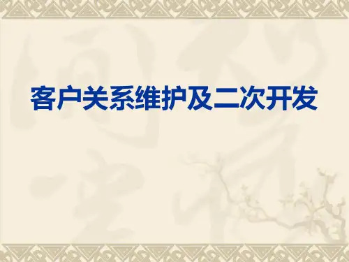 客户维护及二次开发