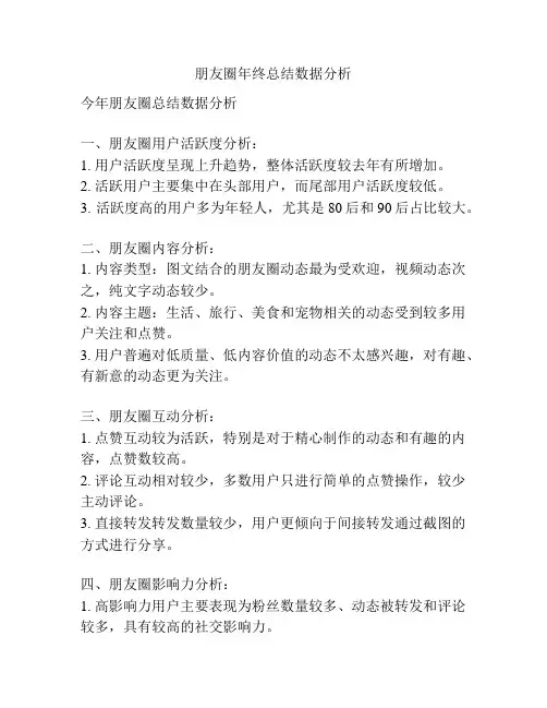 朋友圈年终总结数据分析