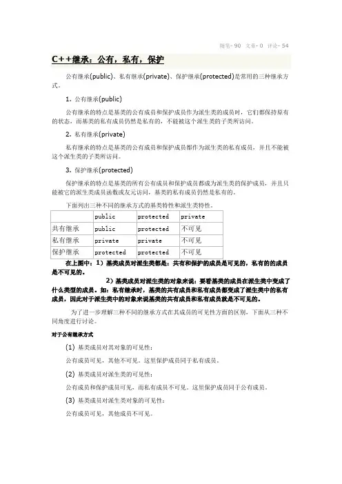 C++继承：公有,私有,保护