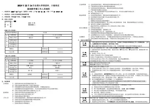 全国大学英语四、六级考试基础教学楼工作人员细则【模板】