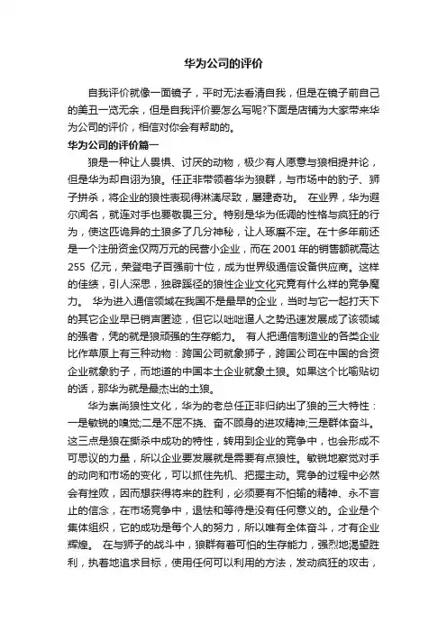 华为公司的评价