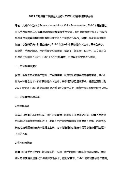 2023年经导管二尖瓣介入治疗(TMV)行业市场需求分析
