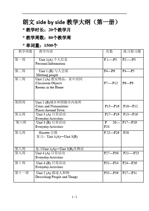 朗文side-by-side-教学大纲(1)