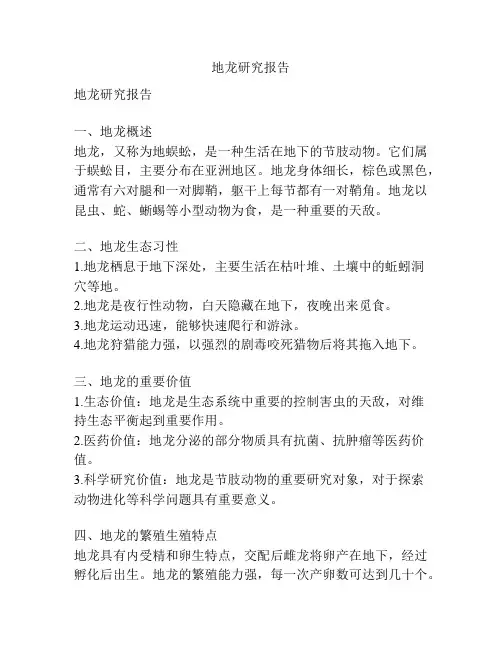 地龙研究报告