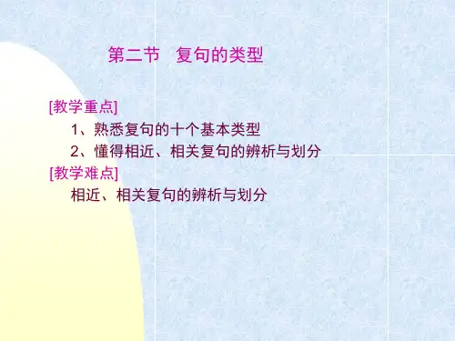 第六章   复句(定)第二节  复句的类型