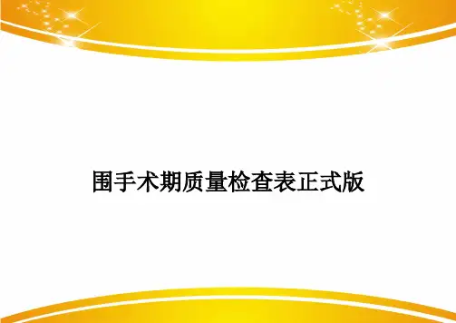 围手术期质量检查表正式版