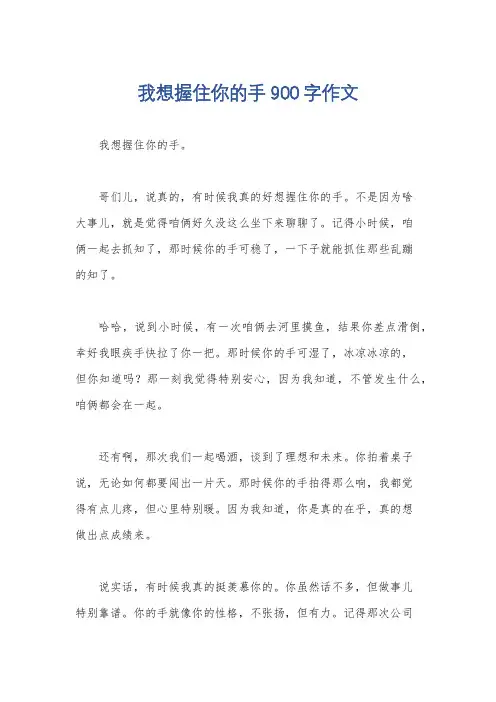 我想握住你的手900字作文