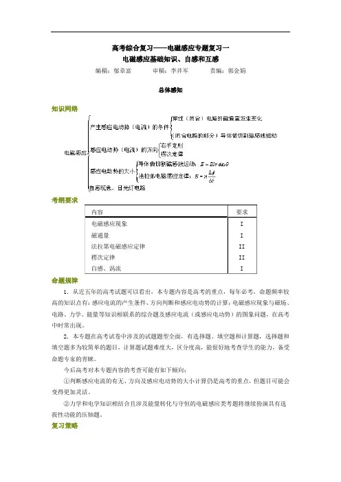 (word完整版)高中物理电磁感应专题复习