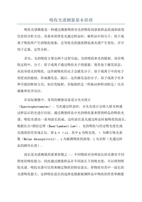吸收光谱测量基本原理