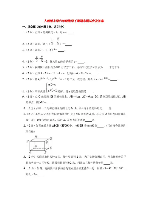 【5套打包】济宁市小学六年级数学下期末考试测试卷(解析版)