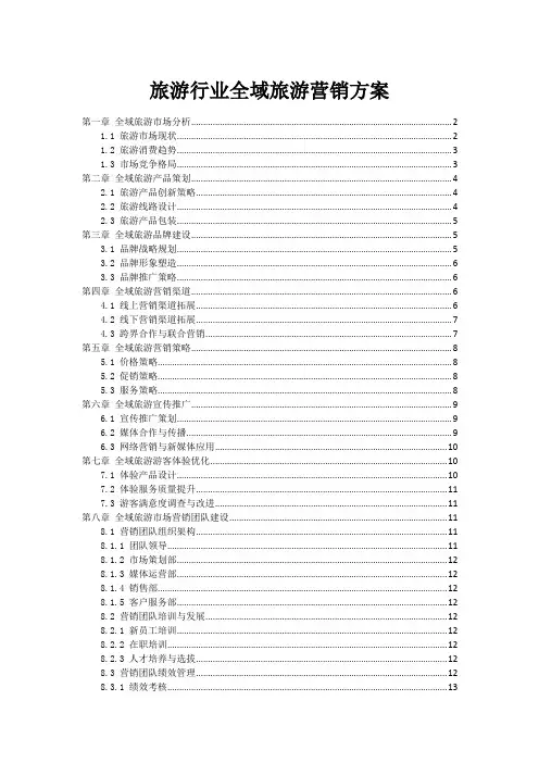 旅游行业全域旅游营销方案