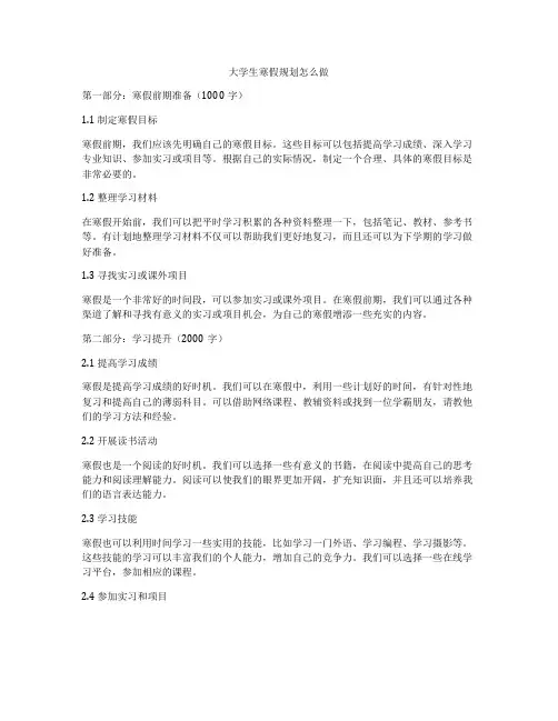 大学生寒假规划怎么做
