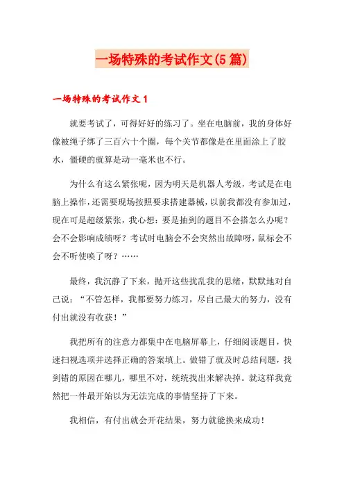 一场特殊的考试作文(5篇)