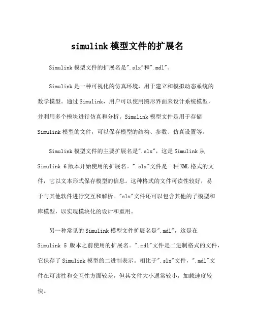 simulink模型文件的扩展名