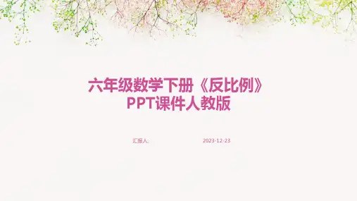 六年级数学下册《反比例》课件人教版