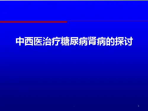 中西医治疗糖尿病肾病PPT课件