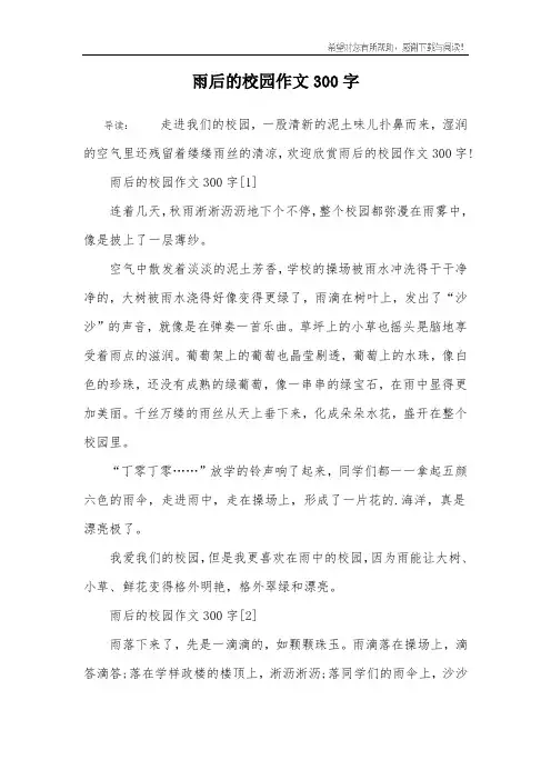 雨后的校园作文300字