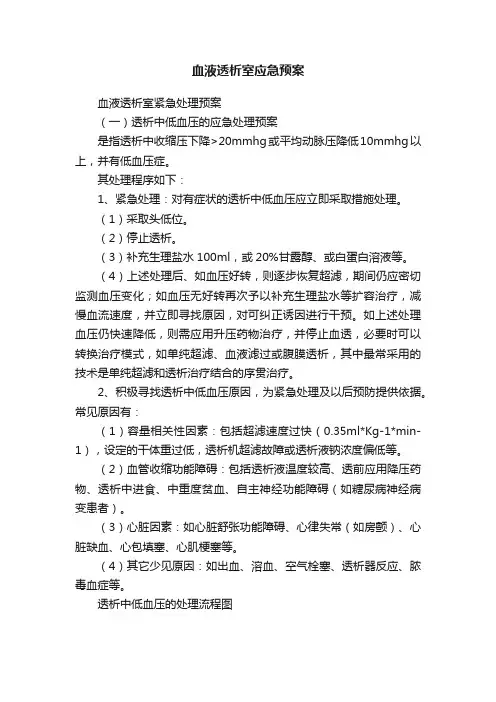 血液透析室应急预案