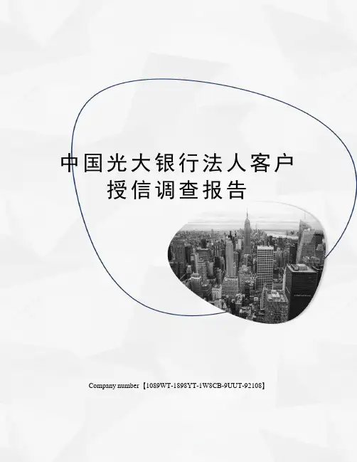 中国光大银行法人客户授信调查报告