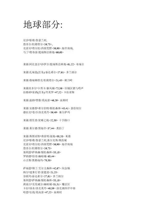 WOW烹饪食谱npc位置