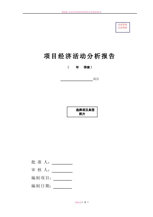 建筑施工企业项目级经济活动分析报告模板