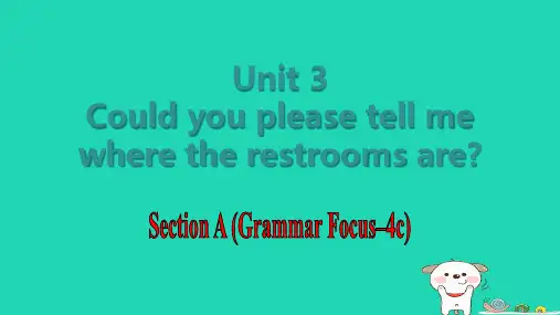 九年级英语全册Unit3课时3SectionAGrammarFocus_4c上课课件新版人教新目标版