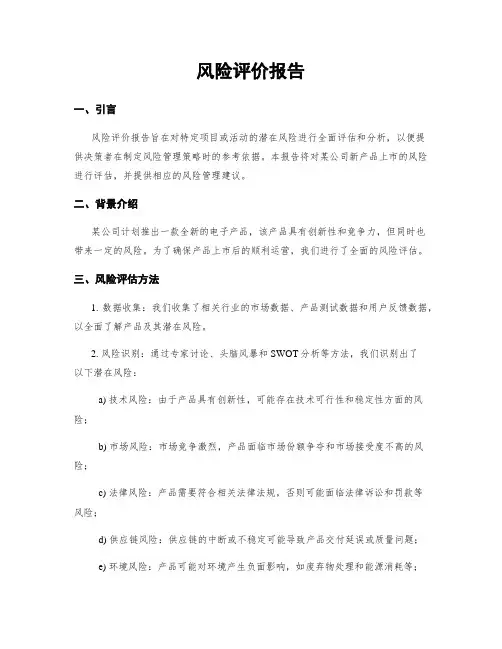 风险评价报告