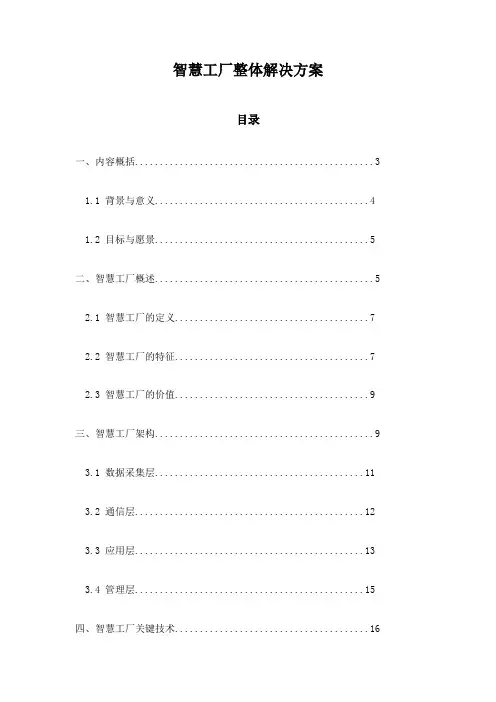 智慧工厂整体解决方案