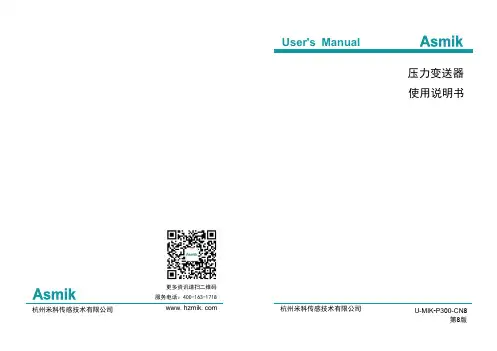 U-MIK-P300 压力变送器 使用说明书