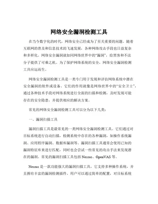 网络安全漏洞检测工具