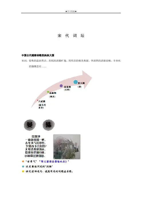 六年级下册语文讲义-能力拓展：宋代词坛 全国通用