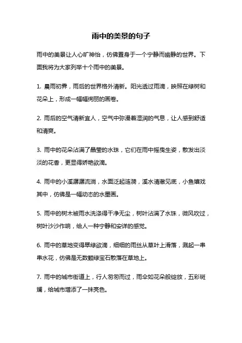 雨中的美景的句子