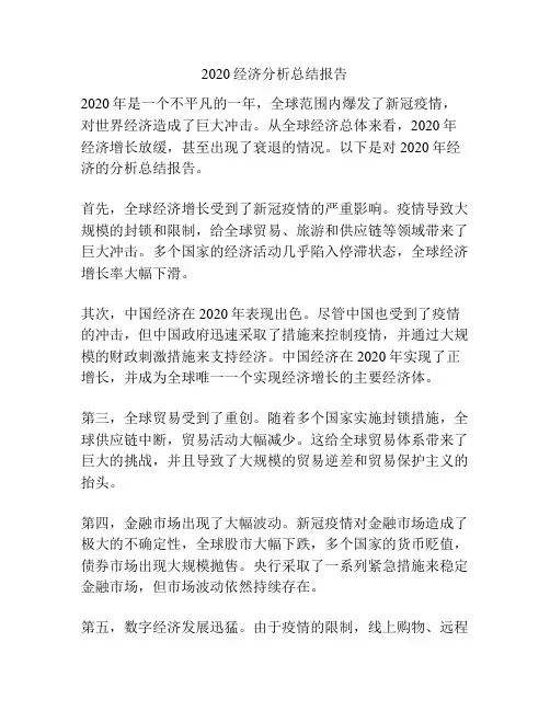 2020经济分析总结报告