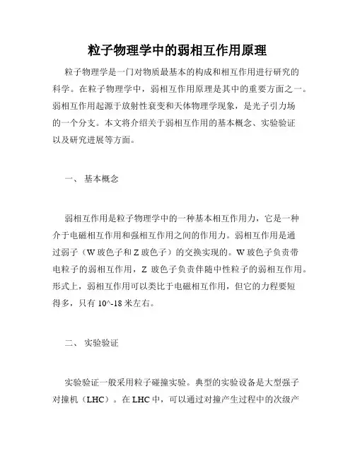 粒子物理学中的弱相互作用原理