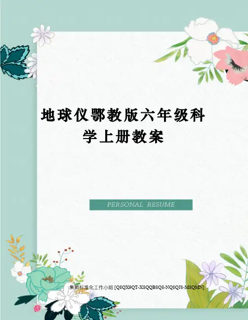 地球仪鄂教版六年级科学上册教案