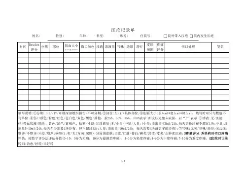 压疮记录单