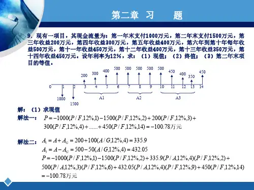 工程经济学课后习题答案-刘晓君