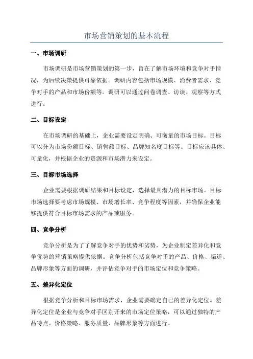 市场营销策划的基本流程