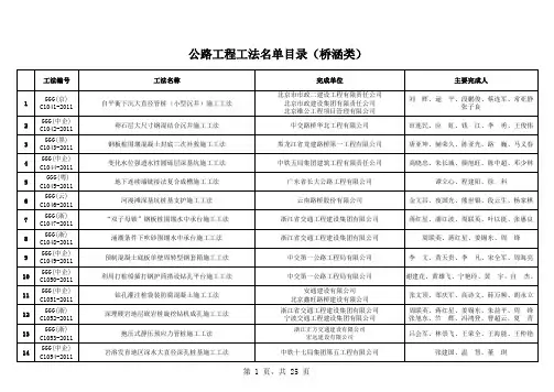 2004年-2012年公路工程工法分类