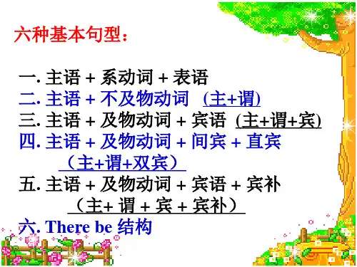 六种基本句型主谓宾主系表等PPT幻灯片