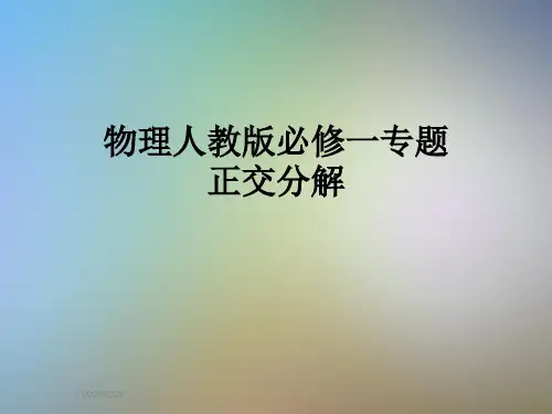 物理人教版必修一专题正交分解