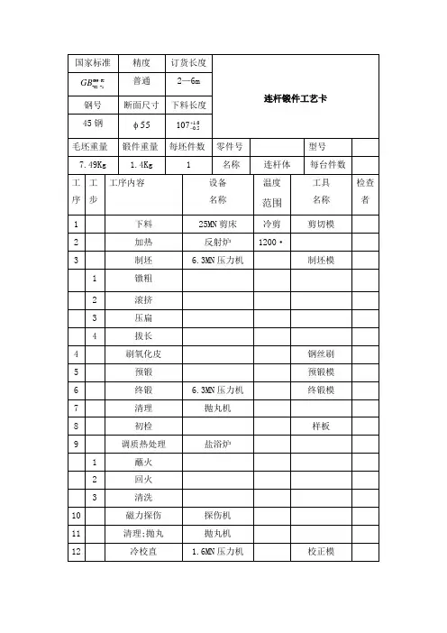 模锻设备的选择