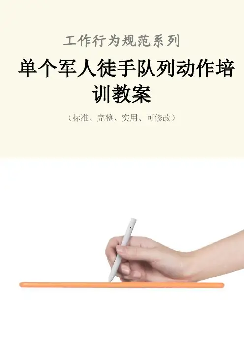 单个军人徒手队列动作培训教案