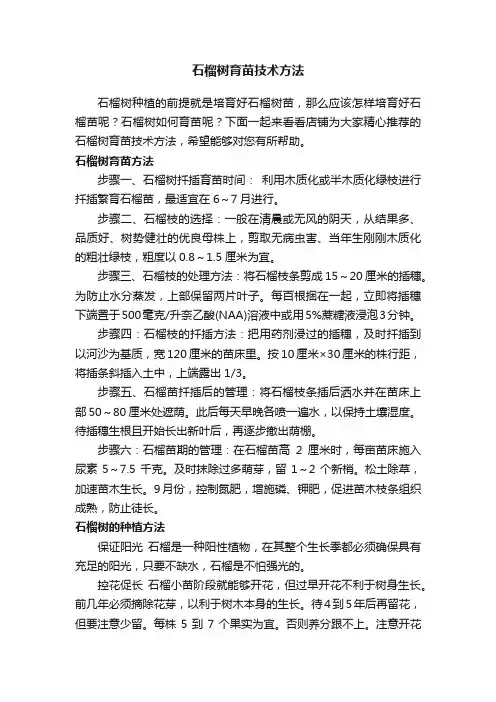 石榴树育苗技术方法